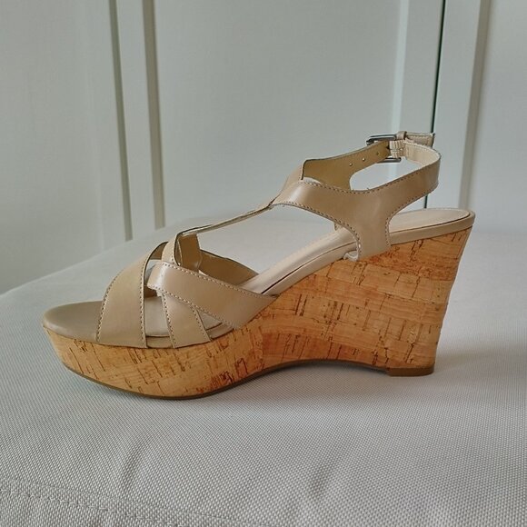 Beige Cork Platform Sandals  NWOT - Picture 5 of 7